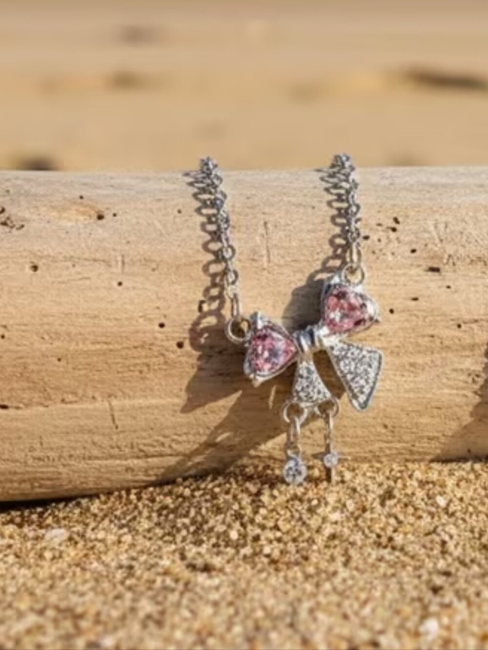 5/10🍀 Pink Bow Pendant Necklace